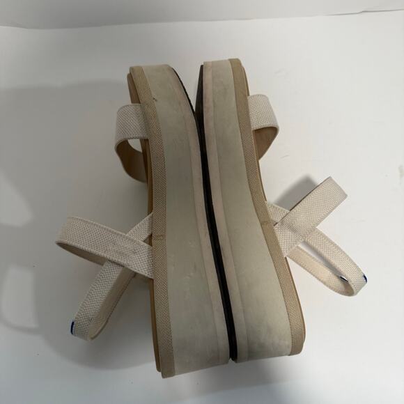 Rothy's Women's Lightweight Wedge Sandal Platform Strappy Stretch Cream 10 - Picture 5 of 7